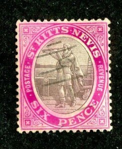 1908 St Kitts Sc# 19a usedcv.$27.50 ( 8199 BCXX ) OFFERS WELCOME!