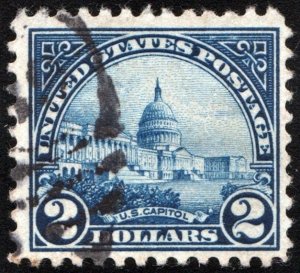 SC#572 $2.00 U.S. Capitol Single (1923) Used