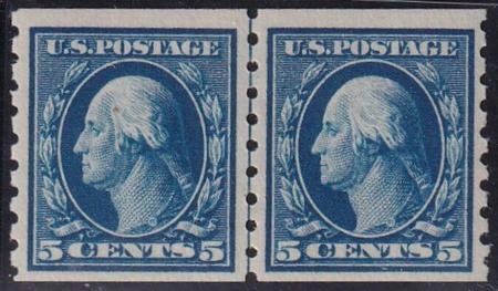 US Washington - Franklin #396 MINT Hinged VF, Line pair, scarce! Cat Value  $425