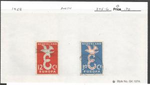 NETHERLANDS 1958 EUROPA 375-76 VFU
