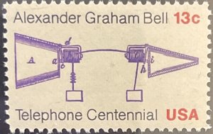 Scott #1683 1976 13¢ Telephone Centennial MNH OG VF/XF minor mark on front