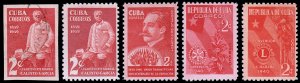 Cuba Scott 359 (perf. & imperf.), 361, 362, 363 (1939-40) M/U VF, CV $12.20 B