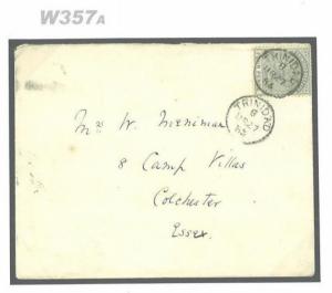 W357a 1886 TRINIDAD 4d Rate Transatlantic Mail Superb CDS Colchester GB Essex