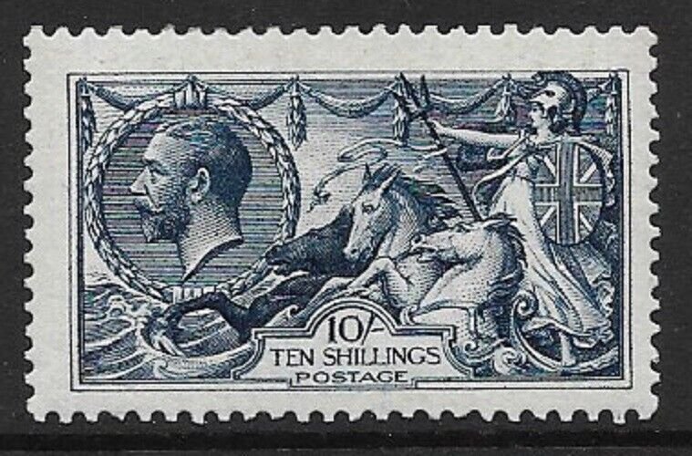 Sg 402 10/- Intense Deep Shade Waterlow Seahorse UNMOUNTED MINT