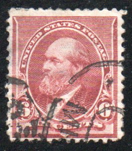 USA #224 VF, town cancel, vibrant color! Retail $25