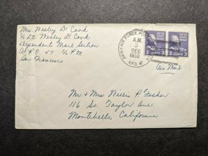 APO 47 WERTHEIM, GERMANY 1950 Army Air Force Cover Civilian Mail 