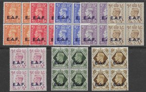 GB - E.A.F 1-8  blocks of 4    VF NH