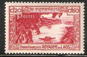 Laos Mint light hinge Boat on Lake - Red