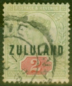 Zululand 1885 2d Grey-Green & Carmine SG3 Ave Used