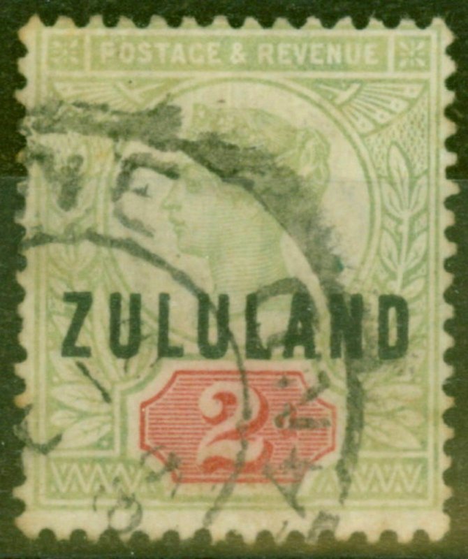 Zululand 1885 2d Grey-Green & Carmine SG3 Ave Used