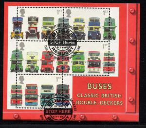 Great Britain Sc 1976b 2001 Buses stamp sheet used