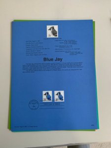 USPS Souvenir Page Scott , 1996 blue jay