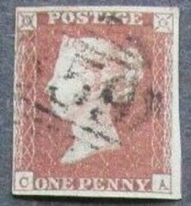GB-UK Penny Red Used - Beccles,Suffolk (1844) Town Cancel #59 F-VF