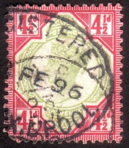 1892, Great Britain, 4 1/2p, Used, Sg 206a