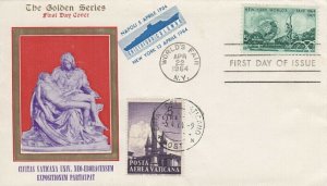 1244 5c NEW YORK WORLD'S FAIR - Vatican cachet and stamp