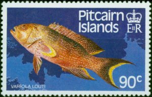 Pitcairn Islands 1984 90c Yellow-Finned Lyretail SG312w Wmk Crown to Right V....