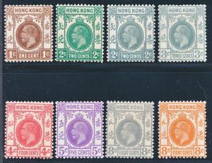 HONG KONG 129-146 MINT HINGED SET, LOVELY KGV SET