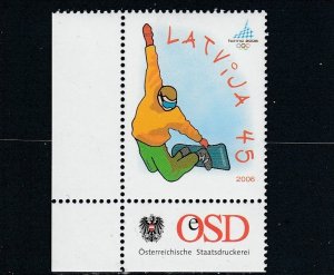 Latvia  Scott#  641  MNH  (2006 Winter Olympics)