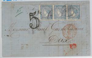 58397 - SPAIN - POSTAL HISTORY: Edifil # 81 (3) on COVER from SAN SEBASTIAN 1866