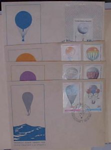 POLAND FDC  BALLOON SHEETLET & 3 DIFF. CACHET UNADDRESSED