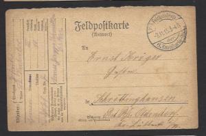 GERMANY 1915 6th CALVARY DIVISION in COURLAND LATVIA FELDPOST Card Russia