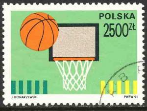 Poland 1991 Sc 3047 Basketball Sport 100 Yrs Stamp CTO