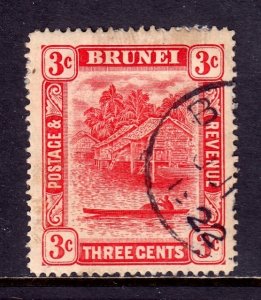 Brunei - Scott #18a - Used - Paper adh./rev., small thin LR - SCV $45