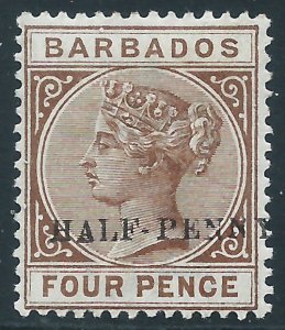 Barbados, Sc #69, 1/2d on 4d, MH