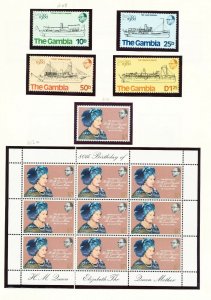 GAMBIA - scott 408-431, 426-446, 412 sheet - FVF MNH - sets from 1980-82 - 4 PIX