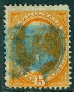 EDW1949SELL : USA 1870. Scott #152 Used. Bright Blue cancel. Fresh. Catalog $227