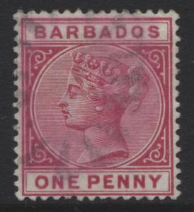 Barbados - Scott 61-  QV - Definitive -1882 - FU - Single 1p Stamp1