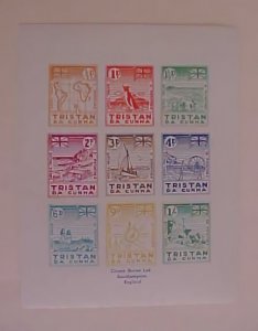 TRISTAN DA CUNHA PRIVATE ESSAY SHEETLET OF 9 DIFF. STAMPS  MINT NH