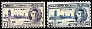 Falkland Islands Dep. 1L9-10, MNH, Peace Issue Omnibus