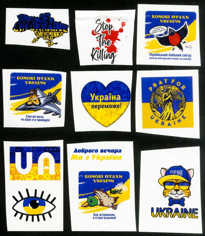 Ukraine Labels Lot Of 9 Stop The War