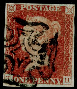 SG8, 1d red-brown PLATE 27, FINE USED. Cat £60. BLACK MX 