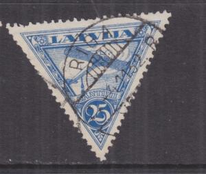 LATVIA, 1931, Air, Triangle, new watermark, perf. 11, 25s. Blue, used.