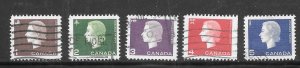 Canada #401-05 Used Set of 5 Singles Collection / Lot