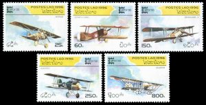 1996 Laos 1526-1530 Airplanes  6,00 €