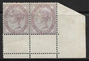 Sg 172 1d lilac Die II Rare 'No Control' Pair MOUNTED MINT 