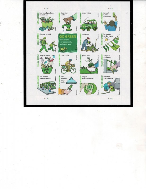 Go Green Forever US Postage Sheet #4524 VF MNH