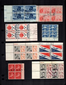 US 8  used  plate blocks  air mail