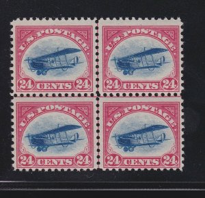 US C3 24c Airmail Mint Centerline Block of 4 Fine OG NH SCV $700