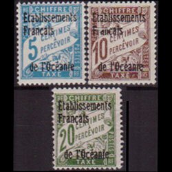 FR.POLYNESIA 1926 - Scott# J1-3 Numeral Opt. 5-20c LH