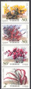 2002 CHINA DESERT FLOWERS 4V MNH