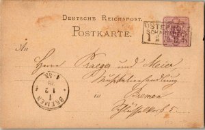 Germany 5pf Numeral 1878 Osterholt-Scharmbeck  to Bremen.  Discoloration.