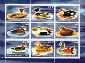Congo D.R. 2002  Ducks  Shlt (9) Perf.MNH VF 
