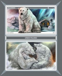 Mozambique - 2017 Polar Bears - Stamp Souvenir Sheet - MOZ17113b