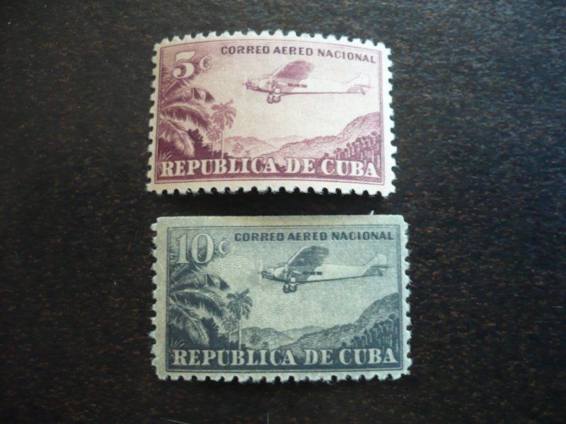 Stamps - Cuba - Scott# C12-C15 - Mint Hinged Set of 5 Air Mail Stamps