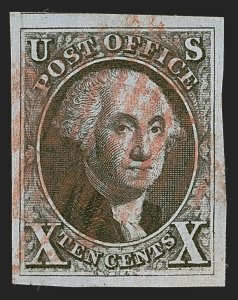 MOMEN: US STAMPS #2 USED PSE GRADED CERT XF-SUP 95 LOT #85915