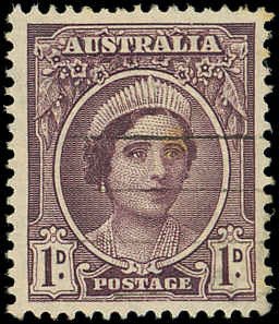 AUSTRALIA Sc 191 USED - 1943 1p Queen Elizabeth - Pf 15x14 -  Sound, No Faults